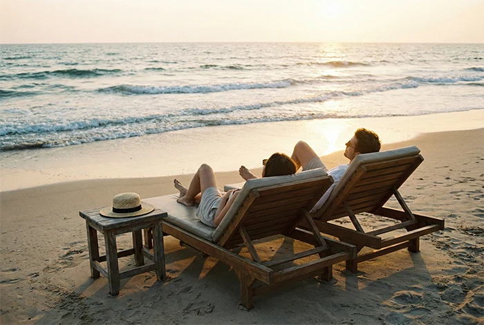 para spędzająca czas na plaży